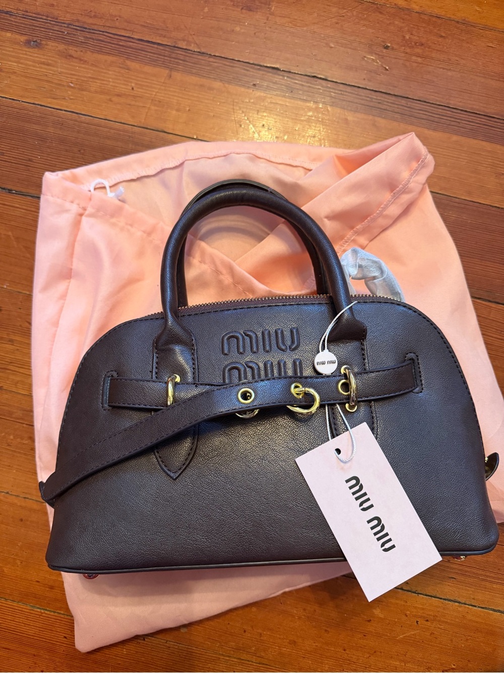 Miu Miu Brown Leather Top-Handle Satchel